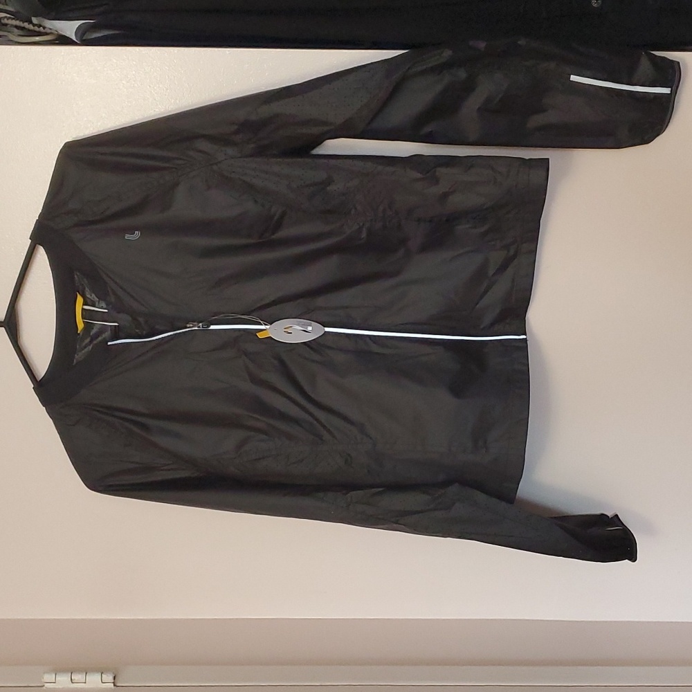 LOLE Lightweight Black Zip-Front Jacket with Reflective Trim